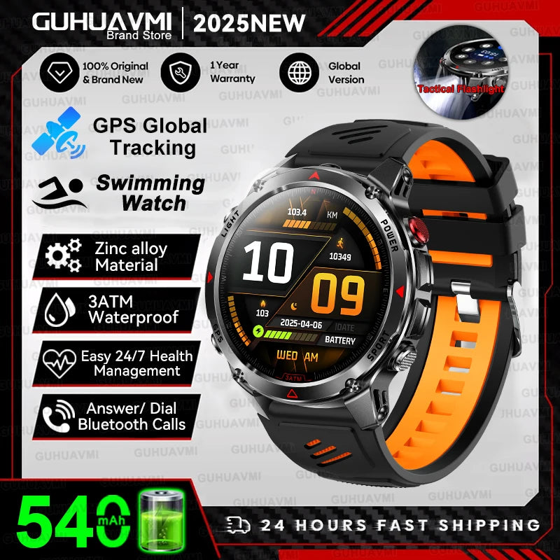 GUHUAVMI 2025 – Smartwatch Deportivo Grado Militar-MovilExpressShop