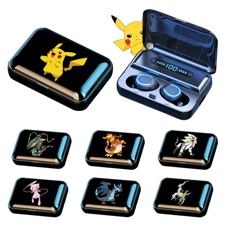 Pokemon Pikachu Auriculares inalámbricos con Bluetooth, Audio envolvente Anime estéreo bajo TWS auriculares deportivos para teléfono-MovilExpressShop