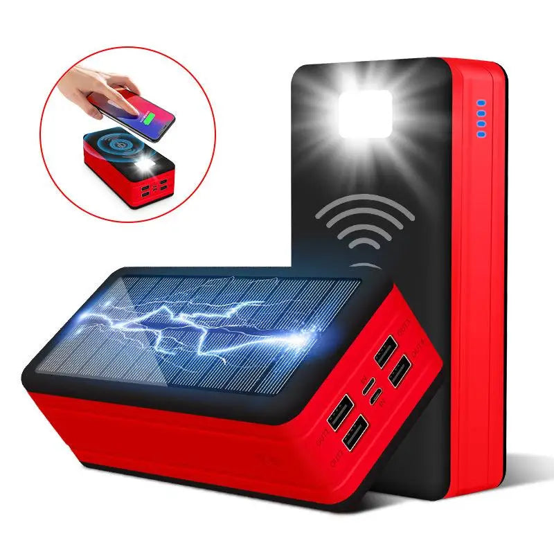 Banco de energía Solar de 100000mAh y 120W, batería externa USB de gran capacidad para teléfono móvil, carga inalámbrica rápida, accesorio para teléfono móvil-MovilExpressShop