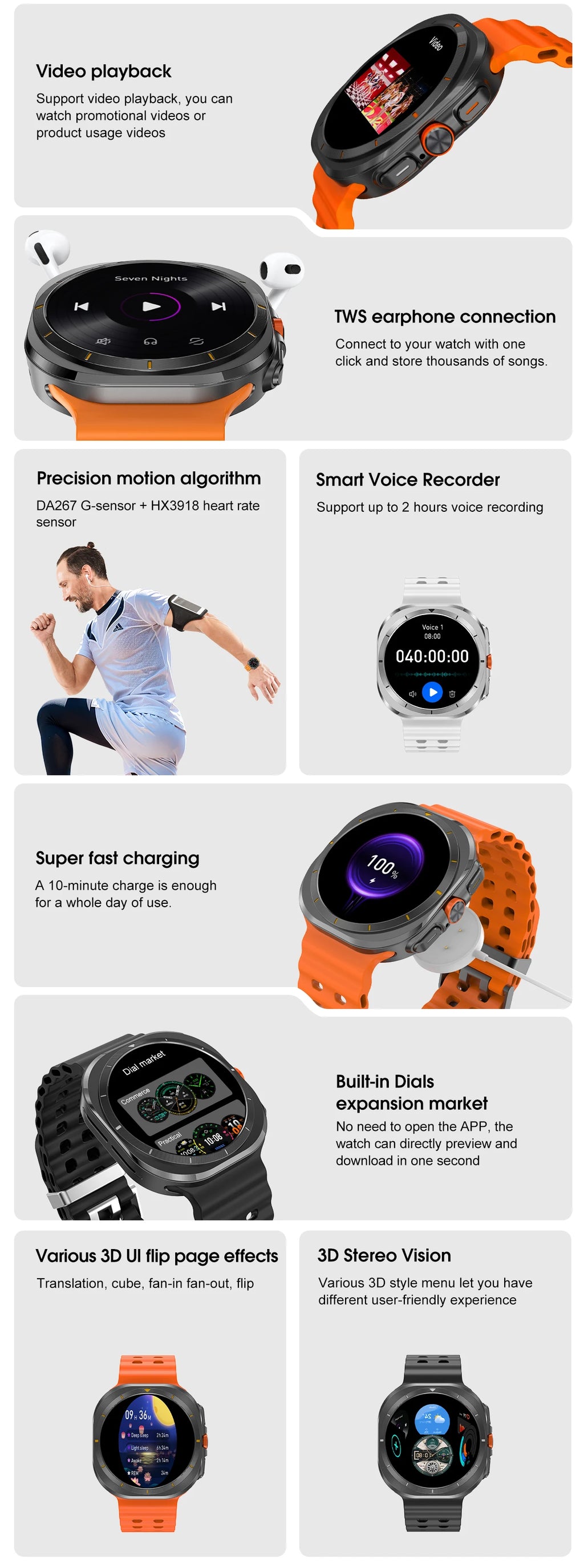 2025 nuevo reloj DT 7 Ultra reloj inteligente hombres 32GB memoria vídeo GPS NFC 47mm AMOLED Fitness rastreador deportivo salud relojes inteligentes mujeres