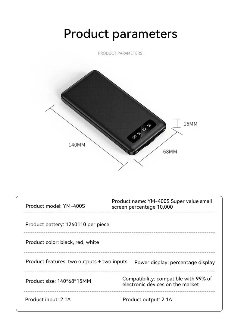 VIVO 200000mAh 120W banco de energía batería de carga súper rápida pantalla Digital de alta capacidad banco de energía para iPhone Samsung Huawei-MovilExpressShop