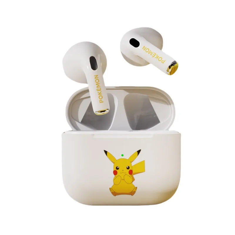 Pokemon Pikachu 5,0 inalámbrico Bluetooth deportes reducción de ruido auriculares táctiles con micrófono estuche de carga auriculares manos libres lindo-MovilExpressShop