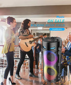 Altavoz Bluetooth portátil de baile cuadrado grande, columna de barra de sonido con luz LED colorida, caja de sonido KTV, Subwoofer Inalámbrico, Boombox de alta fidelidad-MovilExpressShop