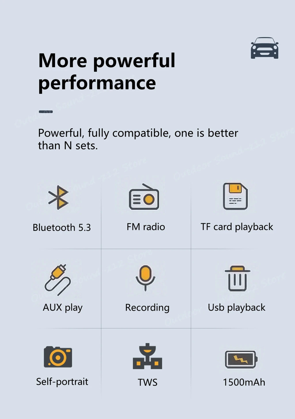 Altavoz Bluetooth WSTER WS-1955 Retro Sedan-MovilExpressShop