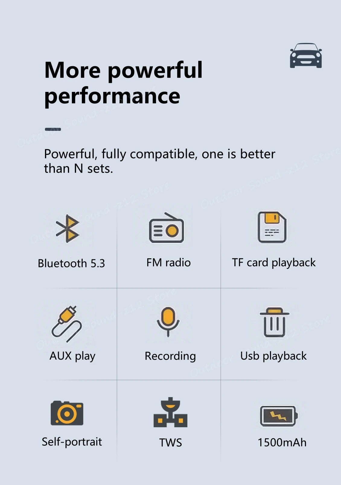 Altavoz Bluetooth WSTER WS-1955 Retro Sedan-MovilExpressShop