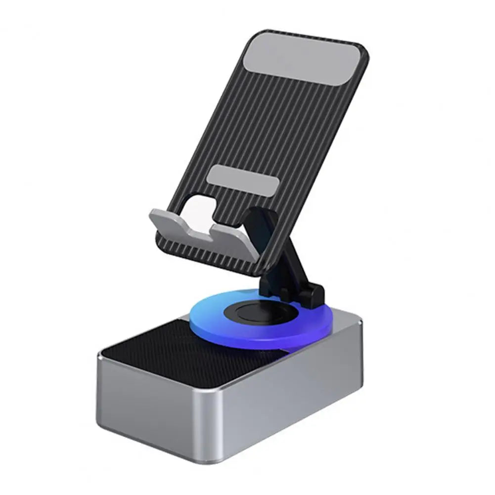 Soporte para teléfono con alimentación de Audio compatible con Bluetooth, soporte giratorio para teléfono con altavoz inalámbrico, soporte plegable ajustable para teléfono móvil-MovilExpressShop