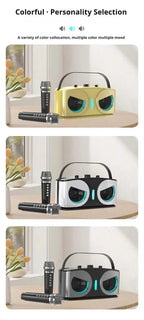 Altavoz Bluetooth inalámbrico portátil para Karaoke, máquina De micrófono, Subwoofer, caja De sonido potente, música, Caixa De Som Bocina Audio-MovilExpressShop