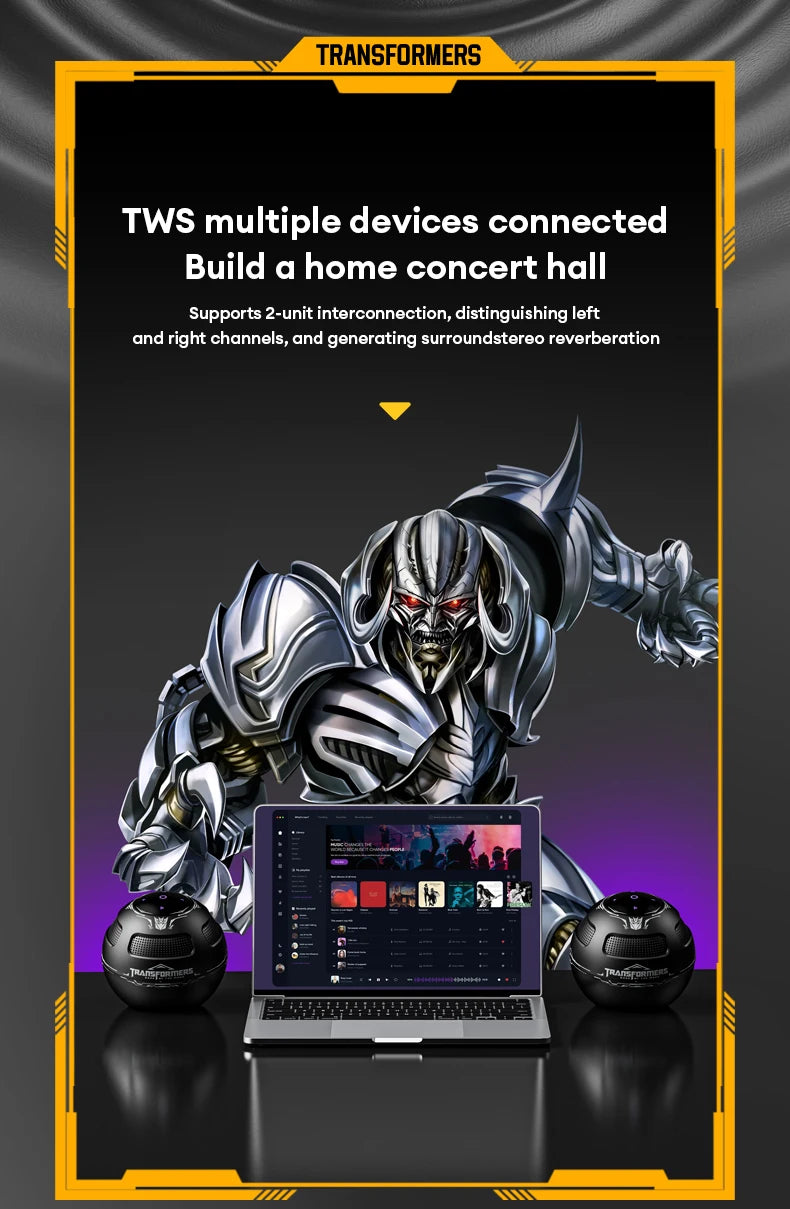 TRANSFORMERS TF-Y17 Altavoz portátil Altavoz Bluetooth inalámbrico de larga resistencia Sonido estéreo Caja de sonido multifuncional-MovilExpressShop