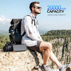 Banco de energía Solar con manivela, 20000mAh, inalámbrico magnético, 22,5 W, carga rápida, con luz para iWatch, iPhone 16, Samsung-MovilExpressShop