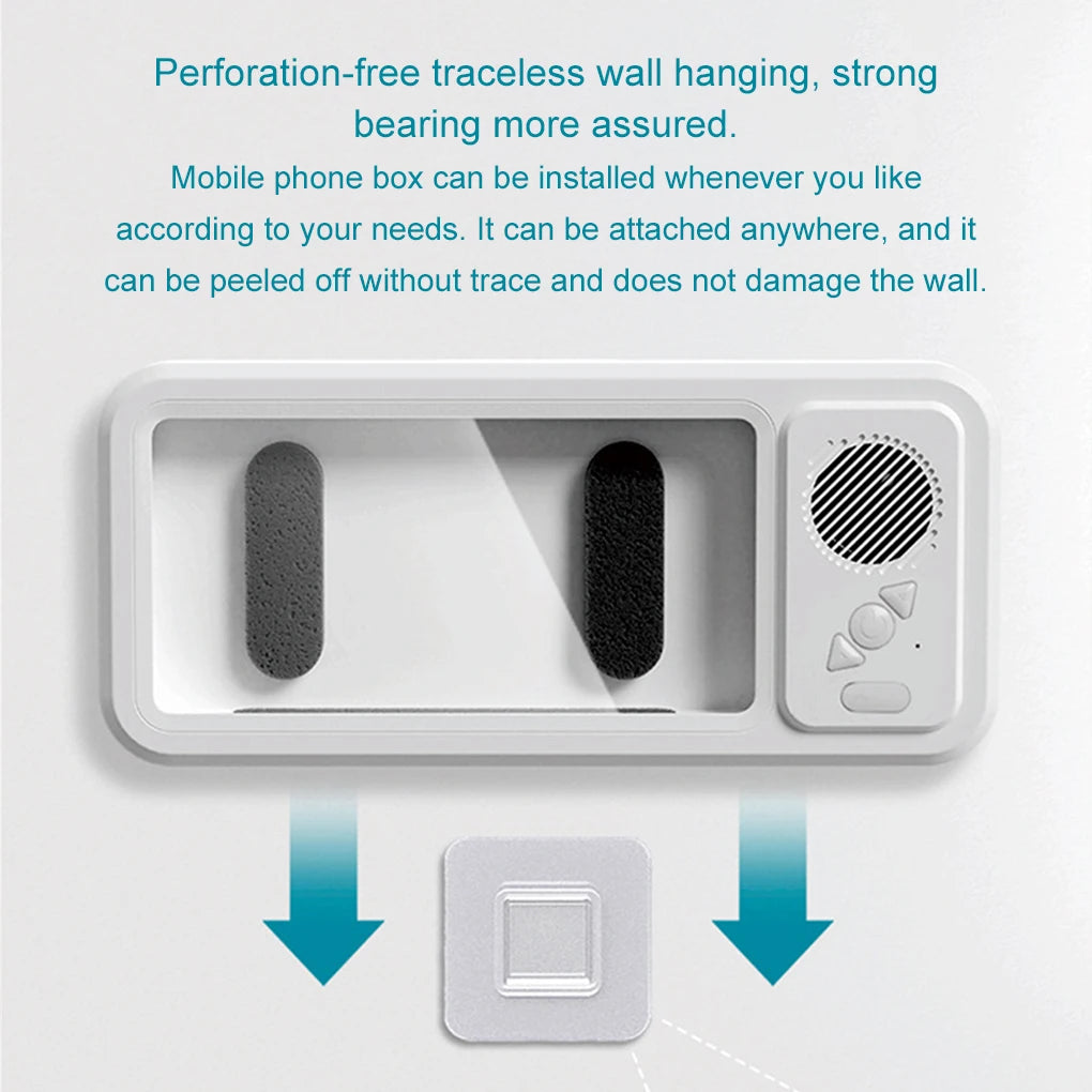 Soporte para teléfono de ducha con Altavoz Bluetooth IPX4, resistente al agua, antiniebla, pantalla táctil, soporte para teléfono de montaje en pared para ducha y baño 
 ?-MovilExpressShop