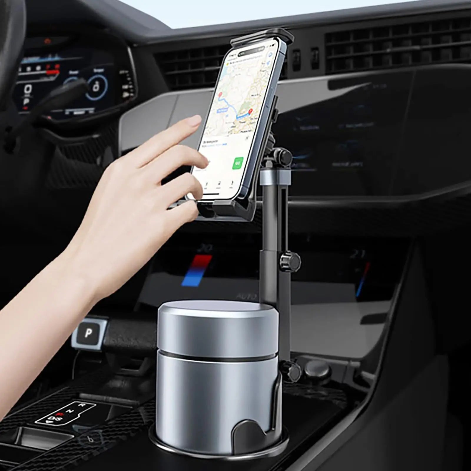 Soporte para movil y taza de coche, adaptador de soporte multifunción para Interior de coche, organizador de bebidas, accesorios de almacenamiento