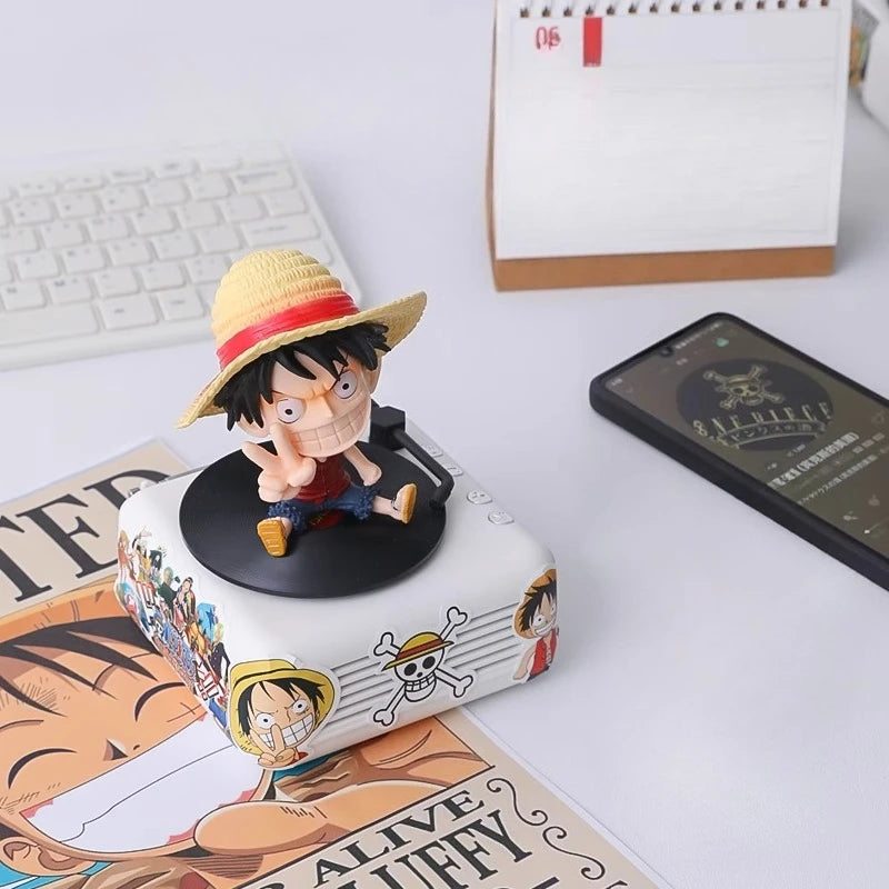 One Piece Monkey D. Luffy Roronoa Zoro Bluetooth sonido creativo de alto valor dibujos animados edición Q personaje CD tocadiscos regalo para niño-MovilExpressShop