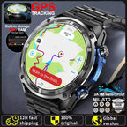Nuevo reloj inteligente AMOLED con reproductor de vídeo con memoria de 4GB con GPS, mapas sin conexión, reloj inteligente deportivo militar para hombres, pulsera impermeable para nadar de 30m
