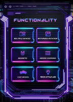 Base de escritorio CyberDock 3 en 1 con carga inalámbrica para iPhone 16, 15, 14 Pro Max, AirPods y Apple Watch, con luz ambiental.