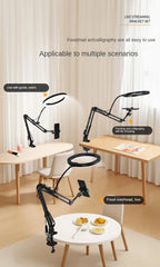 Soporte en vivo para teléfono móvil, iluminación superior profesional, cámara de disparo fija con grabación de instrucciones, palo Selfie de vídeo-MovilExpressShop