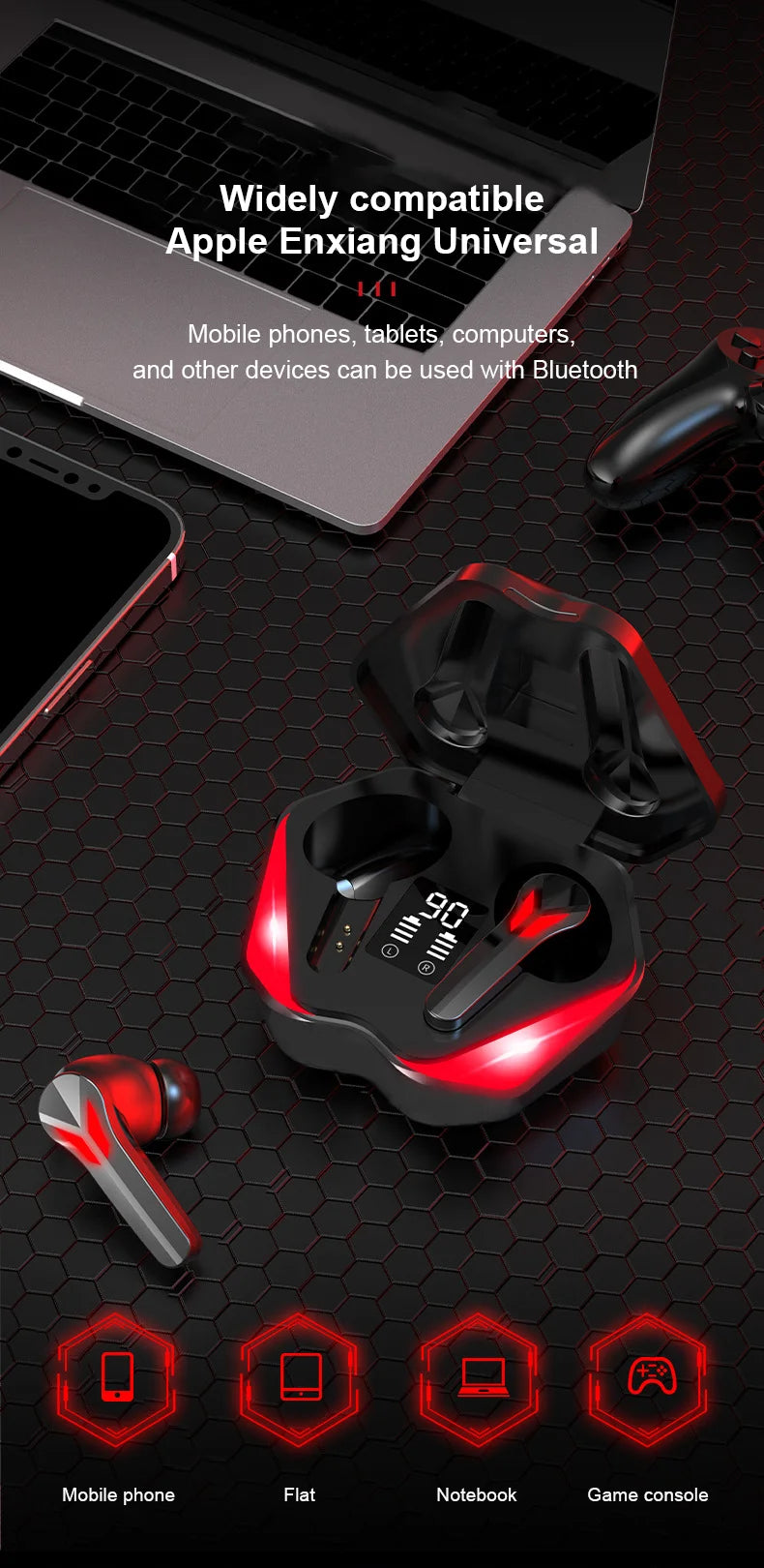 Auriculares inalámbricos, auriculares Bluetooth, auriculares con cancelación de ruido ENC-Calling, auriculares estéreo HiFi de baja latencia TWS Bluetooth 5.3