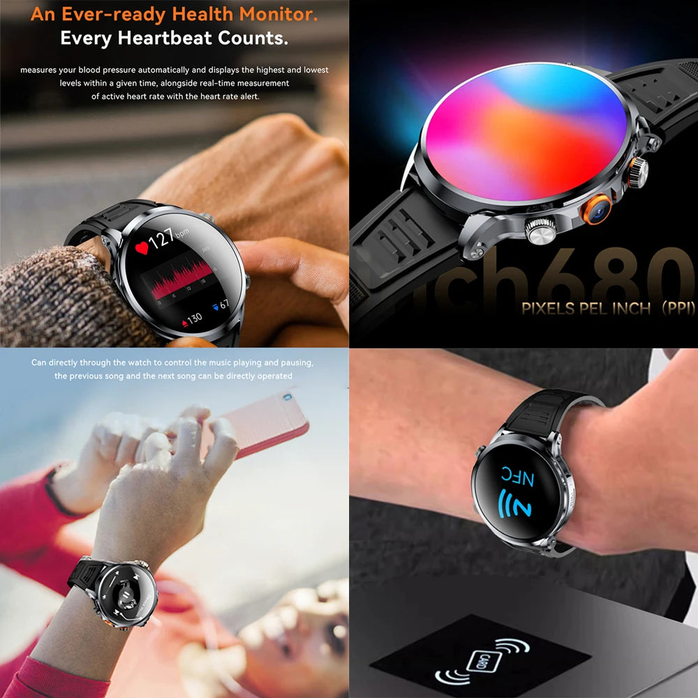 Reloj inteligente Android Netcom completo 5G/4G con cámara con tarjeta SIM videollamada AMOLED GPS WIFI Google Play mapas reloj inteligente para hombres y mujeres