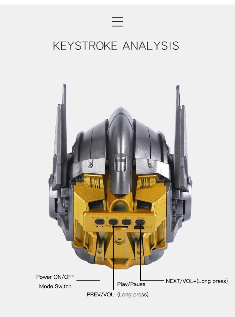 Altavoz inalámbrico con Bluetooth, dispositivo multifuncional para exteriores, transformador Optimus Prime, tarjeta TF, Radio FM, Subwoofer, regalo para ordenador