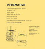 Buho Altavoz Bluetooth inalámbrico TK-200, minialtavoces portátiles impermeables IP65, compatible con tarjeta de memoria, estéreo HiFi, altavoces de graves pesados-MovilExpressShop