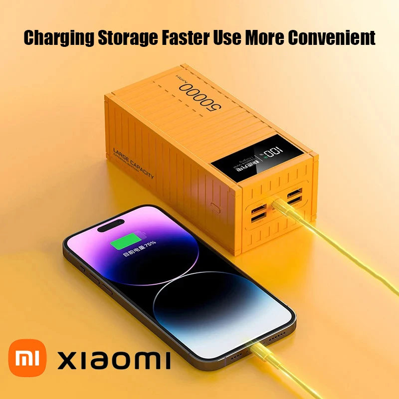 Banco de energía de carga portátil de gran capacidad de 50000mAh con 6 interfaces que soporta carga rápida de 120W adecuado para Xiaomi iPhone