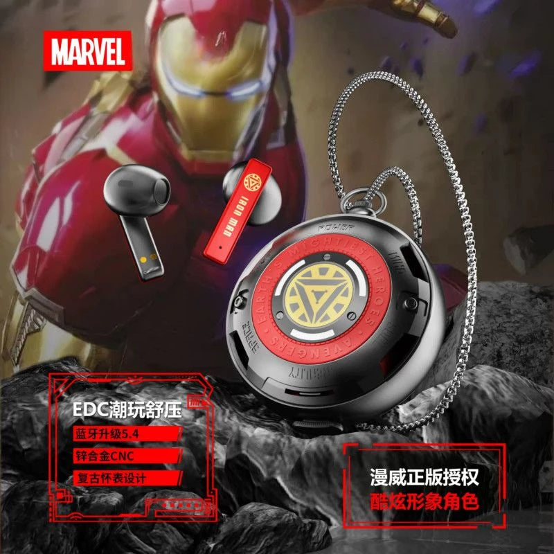 Los vengadores de Marvel Capitán América dibujos animados semi-in-ear auriculares inalámbricos con Bluetooth reloj de bolsillo de Metal giratorio fresco de alto valor-MovilExpressShop
