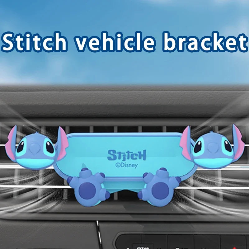 Soporte de teléfono de coche Disney Stitch para soporte GPS soporte de dibujos animados antideslizante a prueba de golpes soporte giratorio accesorios móviles