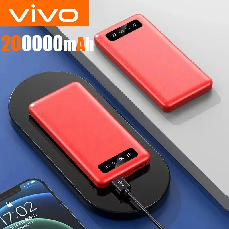 VIVO 200000mAh 120W banco de energía batería de carga súper rápida pantalla Digital de alta capacidad banco de energía para iPhone Samsung Huawei-MovilExpressShop