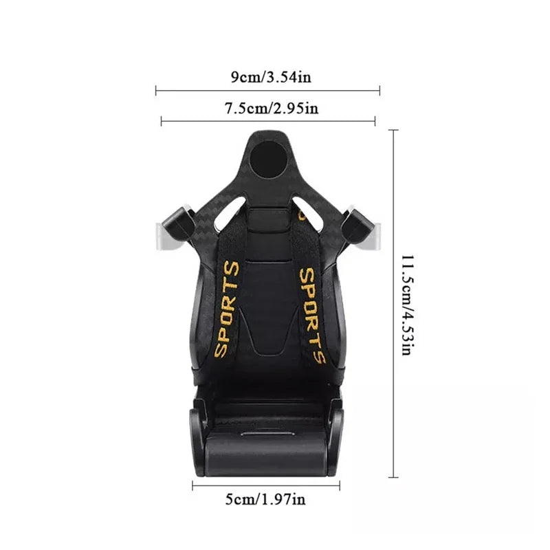 Soporte para teléfono de coche forma de asiento de carreras, soporte con ventosa para teléfono inteligente, soporte para móvil en coche para Iphone y Android