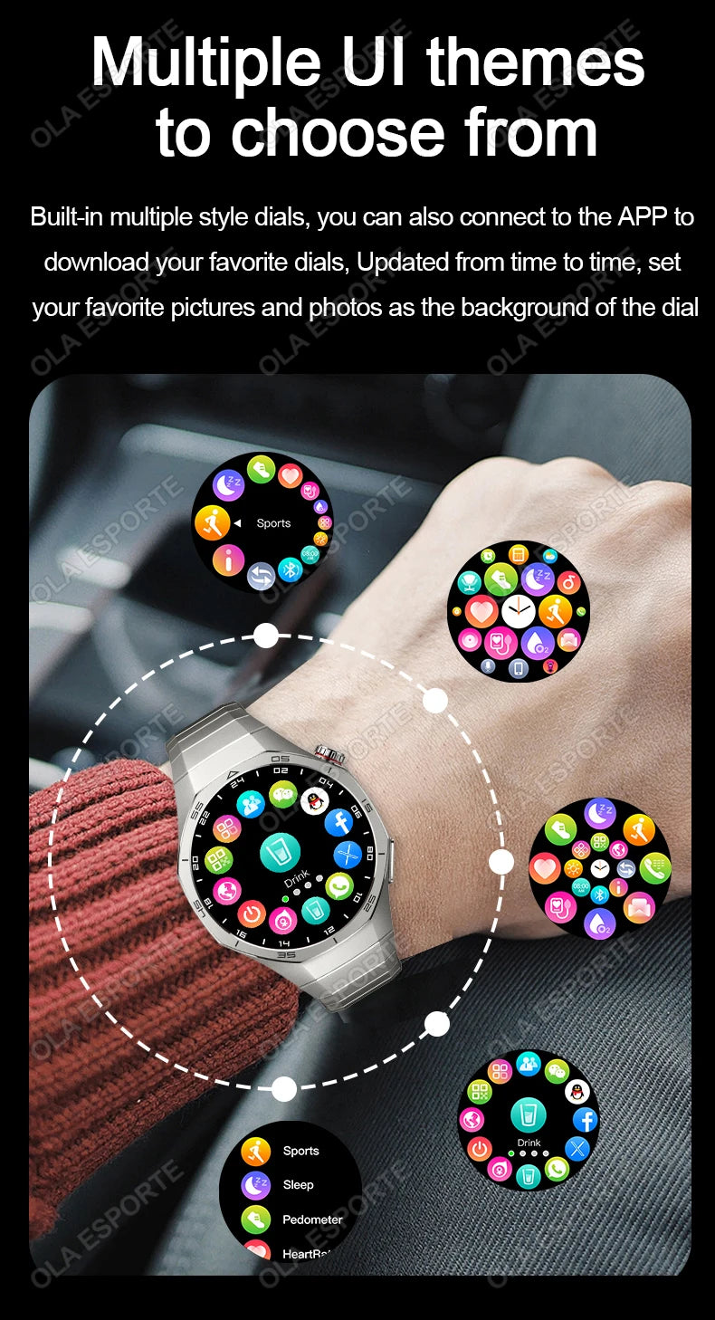 Reloj inteligente GT5 Pro, reloj deportivo GPS para hombres y mujeres, pantalla táctil AMOLED, llamadas telefónicas Bluetooth, reloj inteligente de pulsera resistente al agua para Fitness