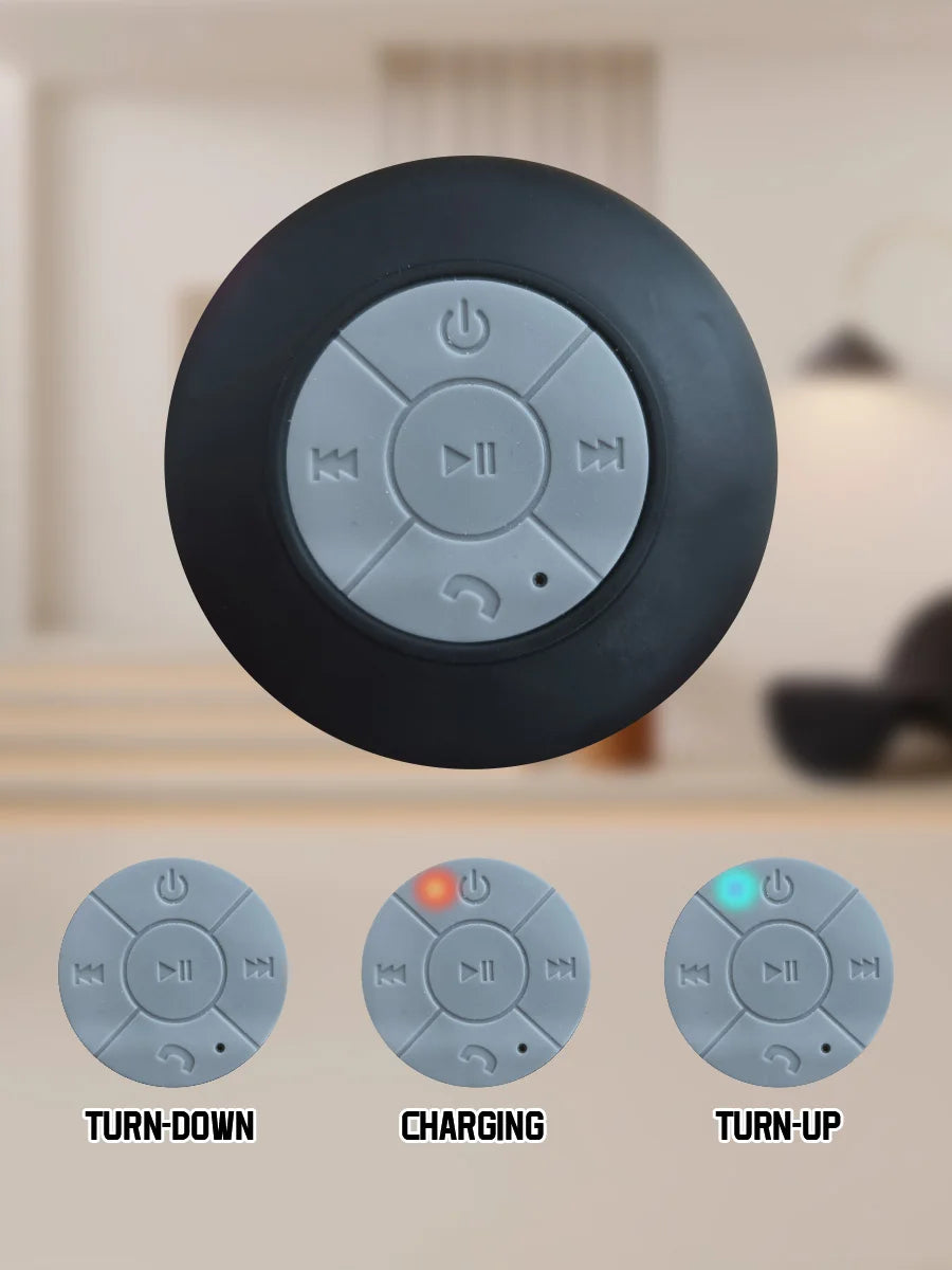 Altavoz Bluetooth resistente al agua con luces LED coloridas, fuerte ventosa y soporte para teléfono, mini altavoz portátil para exteriores/espectáculos-MovilExpressShop