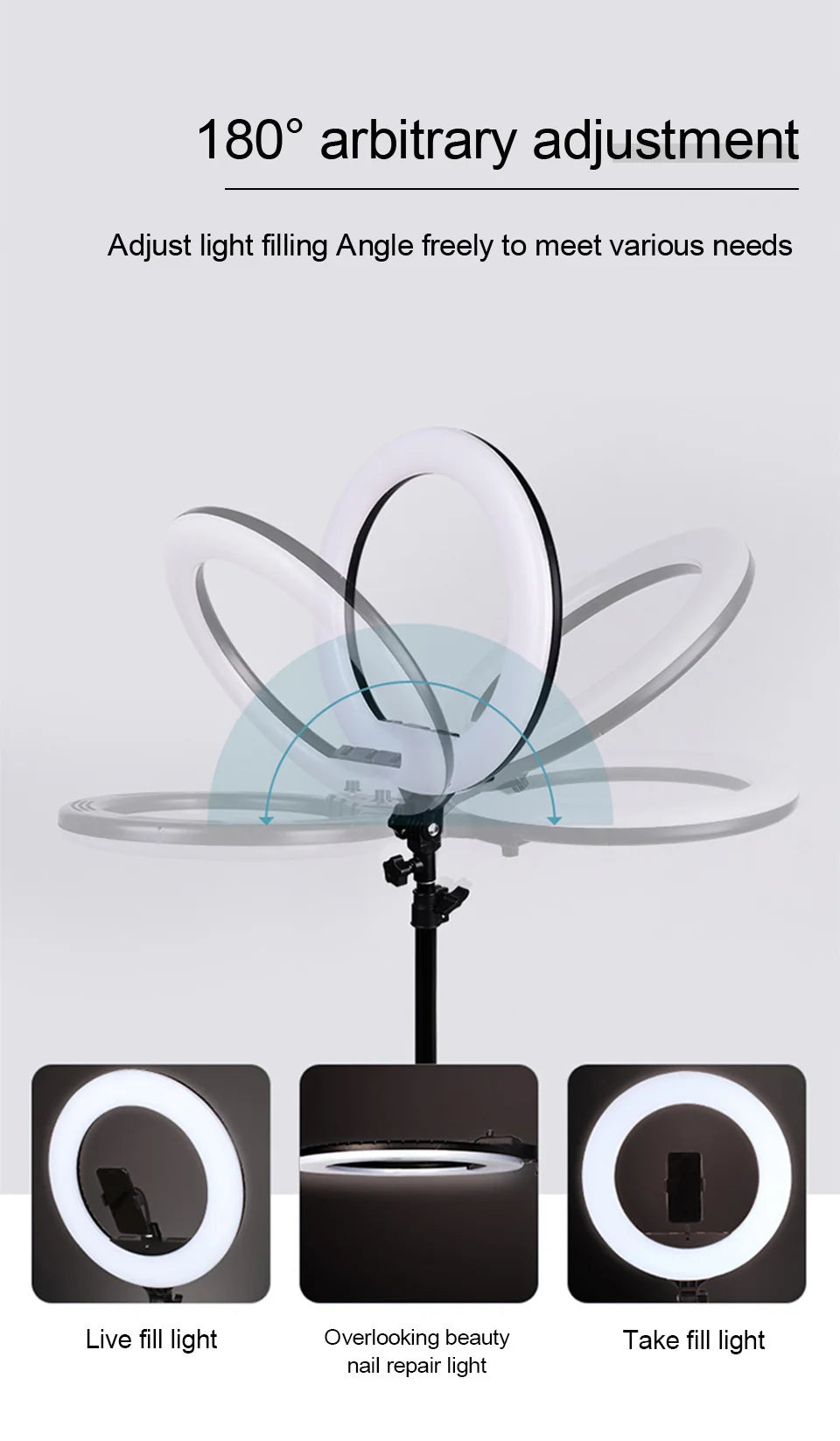 26CM fotografía iluminación teléfono Ringlight trípode soporte foto Led Selfie relleno anillo luz lámpara para vídeo Youtube Live COOK-MovilExpressShop