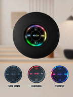 Altavoz Bluetooth resistente al agua con luces LED coloridas, fuerte ventosa y soporte para teléfono, mini altavoz portátil para exteriores/espectáculos-MovilExpressShop