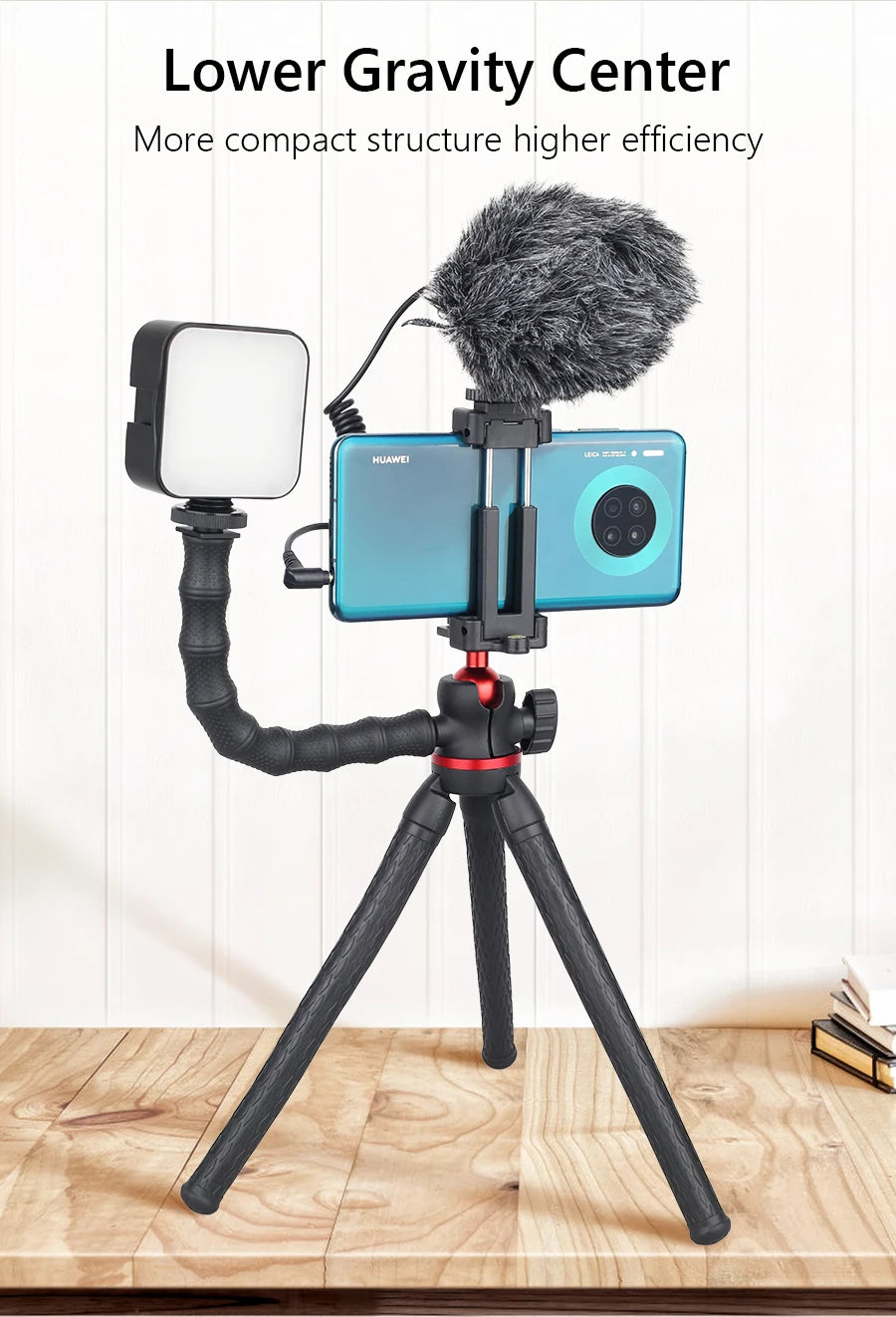 WEYLLAN DT45 Mini trípode de escritorio Control remoto carga máxima 2kg soporte portátil para cámara GoPro iPhone Xiaomi Huawei-MovilExpressShop