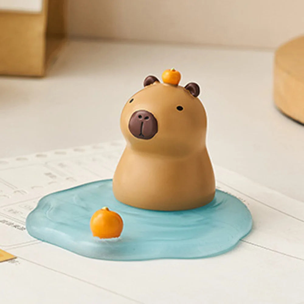 Soporte para teléfono de capibara de cocodrilo, figuritas de animales, decoración de escritorio, soporte para teléfono móvil, modelo de capibara creativo de dibujos animados, juguete