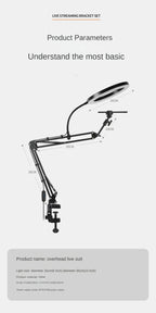 Soporte en vivo para teléfono móvil, iluminación superior profesional, cámara de disparo fija con grabación de instrucciones, palo Selfie de vídeo-MovilExpressShop