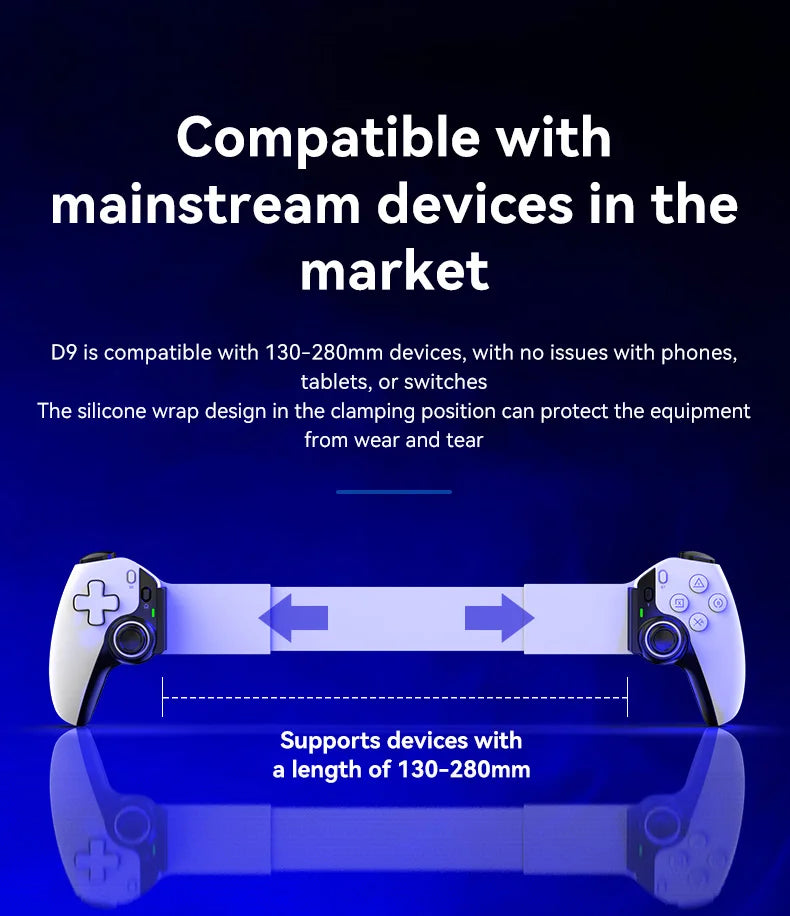 Controlador de juego de estiramiento para teléfono móvil D9, inalámbrico, Bluetooth, PC, tableta para Switch/PS3/PS4, controlador somatosensorial de doble salón-MovilExpressShop