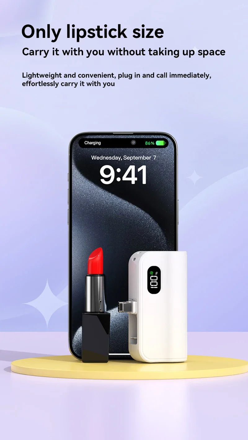 Mini cápsula 50000mAh banco de energía de alta capacidad batería externa de carga rápida inalámbrica portátil para iPhone Huawei Samsung