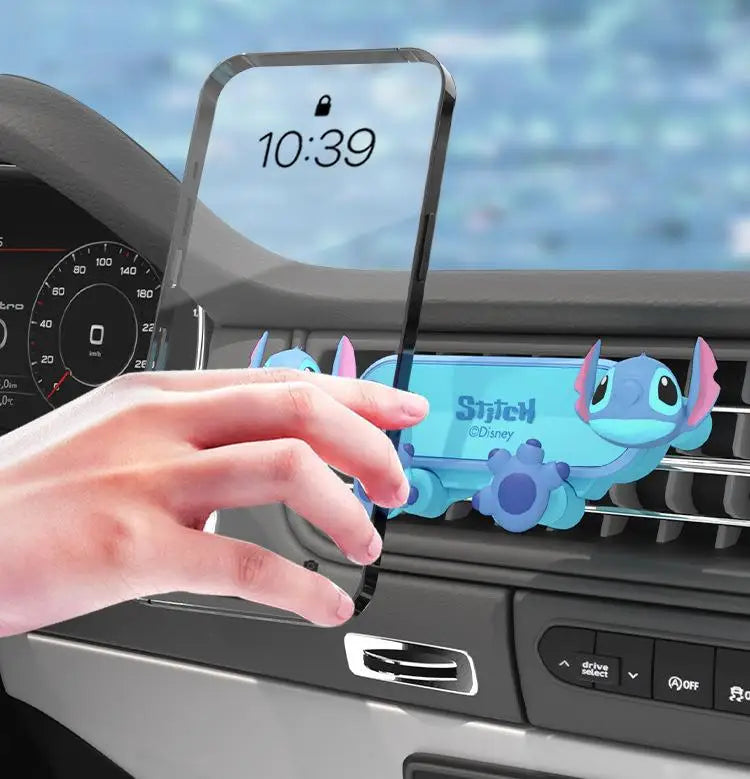 Soporte de teléfono de coche Disney Stitch para soporte GPS soporte de dibujos animados antideslizante a prueba de golpes soporte giratorio accesorios móviles