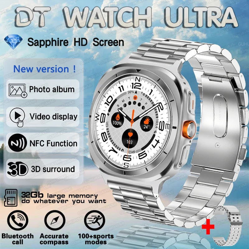 2025 nuevo reloj DT 7 Ultra reloj inteligente hombres 32GB memoria vídeo GPS NFC 47mm AMOLED Fitness rastreador deportivo salud relojes inteligentes mujeres