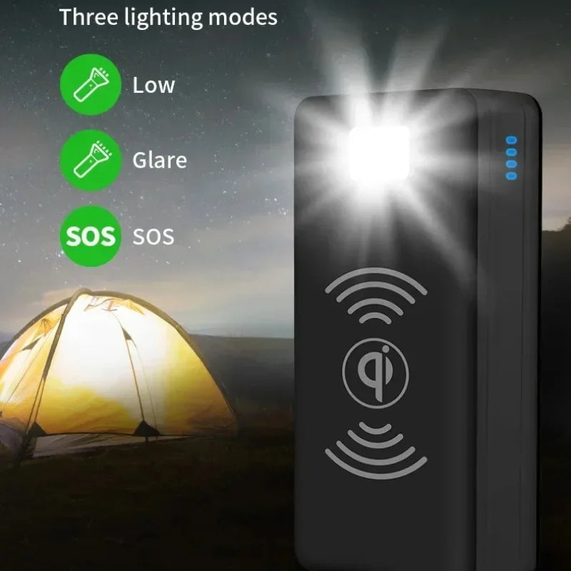 Banco de energía Solar de 100000mAh y 120W, batería externa USB de gran capacidad para teléfono móvil, carga inalámbrica rápida, accesorio para teléfono móvil-MovilExpressShop