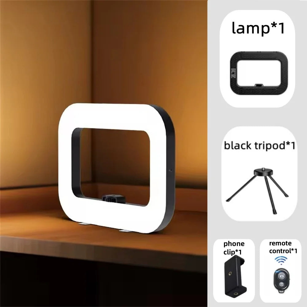 FANGTUOSI nuevo anillo de mano LED luz de relleno recargable teléfono móvil portátil fotografía en vivo escritorio jaula de conejo Selfie luz-MovilExpressShop