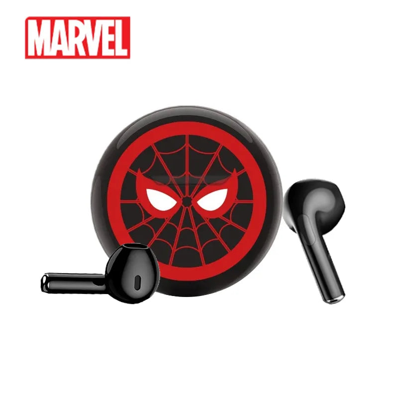 Marvel Spider Man Auriculares Bluetooth Dibujos animados Capitán América Mini Auriculares Bluetooth con bajo retardo y larga duración de la batería-MovilExpressShop