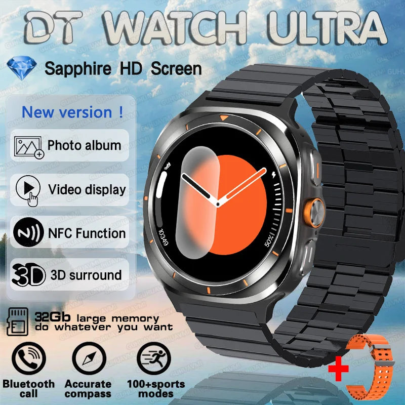 2025 nuevo reloj DT 7 Ultra reloj inteligente hombres 32GB memoria vídeo GPS NFC 47mm AMOLED Fitness rastreador deportivo salud relojes inteligentes mujeres