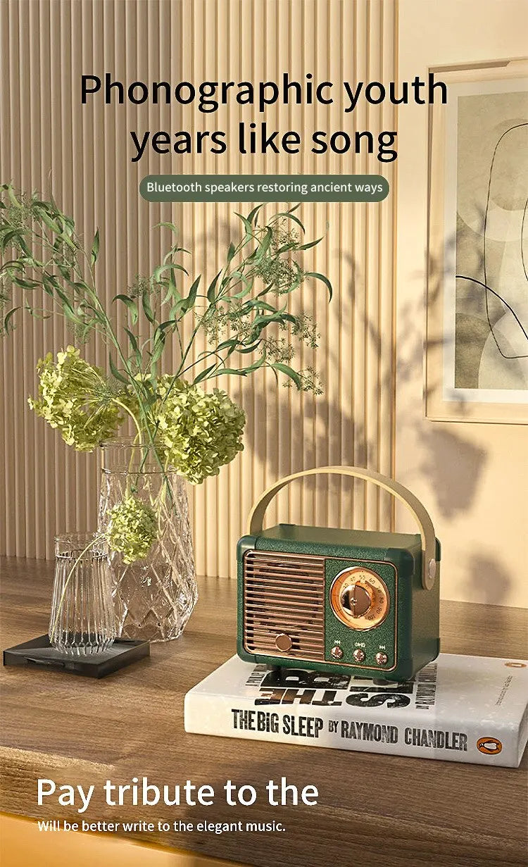HM11 Altavoz portátil Bluetooth estilo retro con asa-MovilExpressShop