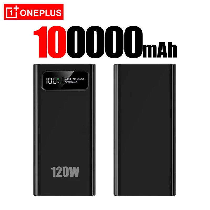OnePlus 200000mAh pantalla Digital LED banco de energía de alta capacidad 120W carga súper rápida batería externa portátil-MovilExpressShop