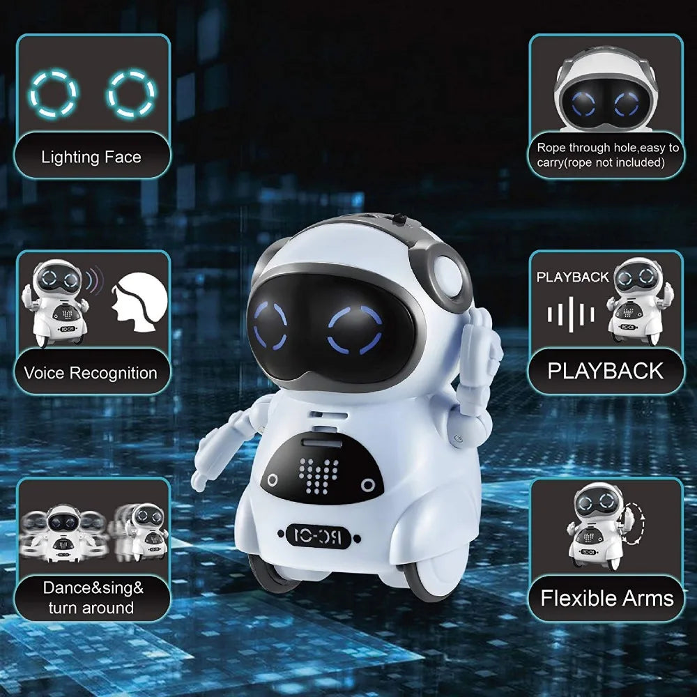 Xiaobao-Mini Robot inteligente multifuncional eléctrico para niños, bolsa de bolsillo, rompecabezas, historia interactiva, voz