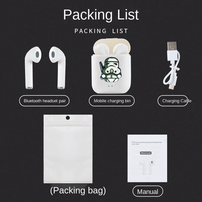 Disney TWS i7 Mini 2 auriculares inalámbricos Bluetooth 5,0 auriculares mate Macaron auriculares manos libres con micrófono caja de carga auriculares-MovilExpressShop