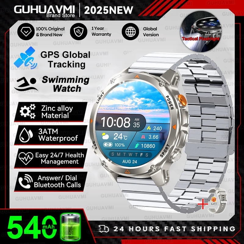 GUHUAVMI 2025 – Smartwatch Deportivo Grado Militar-MovilExpressShop