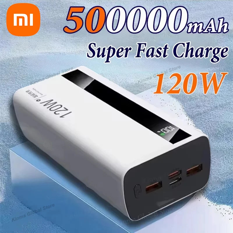 Xiaomi 500000mAh PowerBank de alta capacidad 120W carga súper rápida batería externa portátil Powerbank para Iphone Samsung Huawei