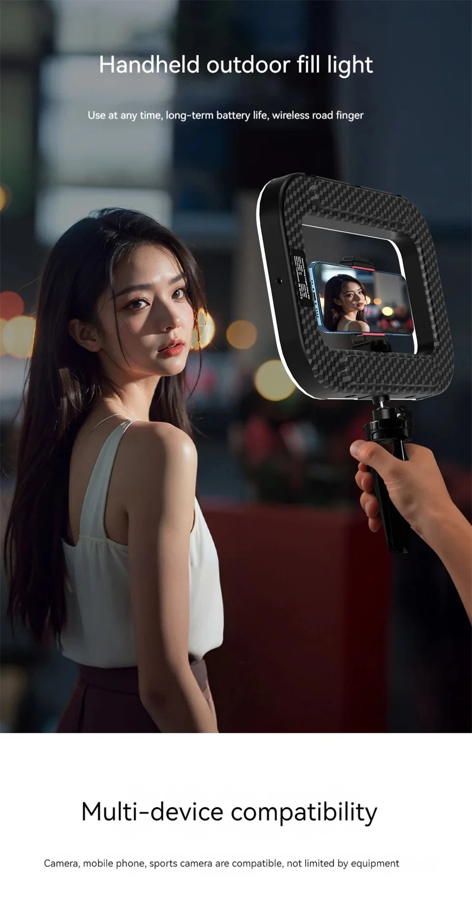 FANGTUOSI nuevo anillo de mano LED luz de relleno recargable teléfono móvil portátil fotografía en vivo escritorio jaula de conejo Selfie luz-MovilExpressShop